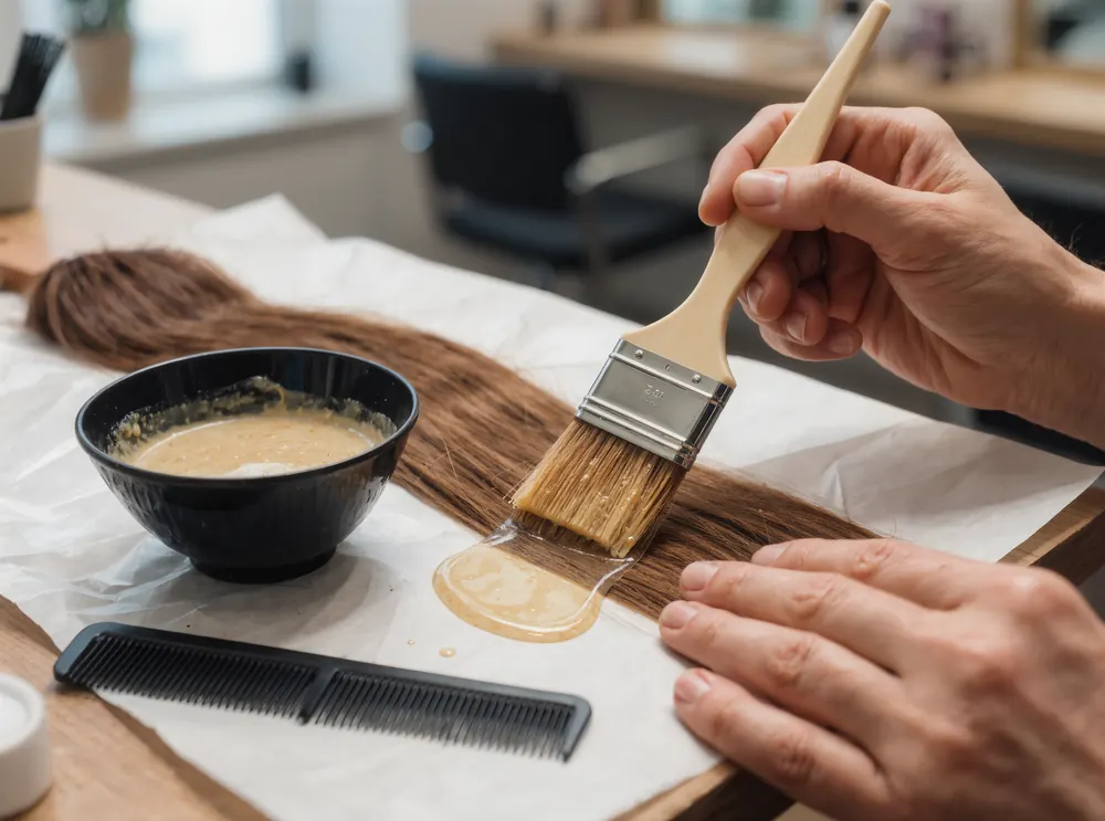 Un balayage peint au pinceau sur papier aluminium